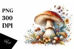 Detailed Mystical Mushroom, PNG Product Image 3