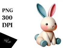 Colorful Bunny Made of Wood PNG Product Image 1