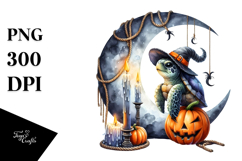 Turtle with Hanging Candles Watercolor PNG Product Image 1