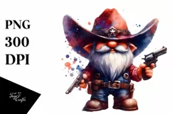 Vibrant Winter Cowboy Gnome, PNG Product Image 1