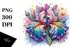 Detailed Vibrant Iris made of , Transparent PNG Product Image 1