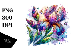 Detailed Vibrant Iris made of , Transparent PNG Product Image 1