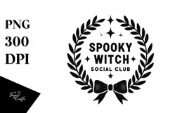 Spooky Witch Social Club Black Bow PNG Product Image 1