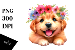 Enthusiastic Golden Retriever PNG Product Image 1