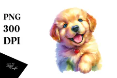Enthusiastic Golden Retriever PNG Product Image 1