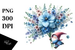 Cute Gnome Holding Delphinium | Sublimation | Clipart Product Image 3
