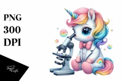 Colorful Baby Unicorn Microscope PNG Product Image 3