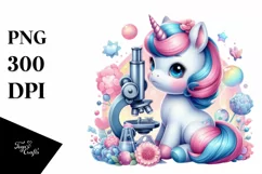 Colorful Baby Unicorn Microscope PNG Product Image 1