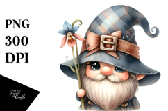 Cute GNOME with Big HAT and Iris PNG Product Image 1