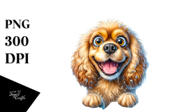 Cute Watercolor Cocker Spaniel | Unique Clipart Product Image 1
