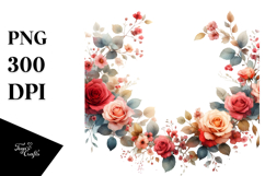 Colorful Red Roses PNG Product Image 1