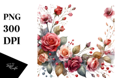 Colorful Red Roses PNG Product Image 1