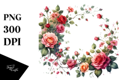 Colorful Red Roses PNG Product Image 1