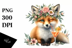 Young Fox, Wreath of Flowers | Clipart Product Image 3