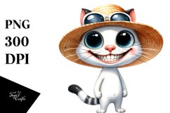 Funny Cat Sun Hat Clipart Product Image 3
