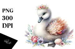 Cute Baby Swan PNG Product Image 1