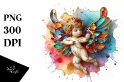Cupid Angel Of Love Gesture Watercolor Florals Clipart Product Image 8