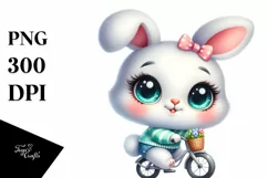 Bunny On a Bike Clipart |T-shirt, Mug PNG Product Image 8