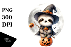 Cute Halloween Sloth PNG Product Image 1