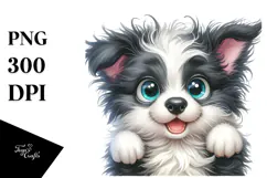 Cute Cartoon Border Collie PNG Product Image 1