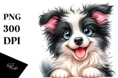 Cute Cartoon Border Collie PNG Product Image 1