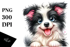 Cute Cartoon Border Collie PNG Product Image 1