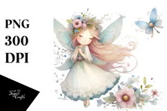 Washed Watercolor Whimsical Fairy Product Image 1