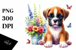 Watercolor Cute Colorful Boxer | Clipart Product Image 3