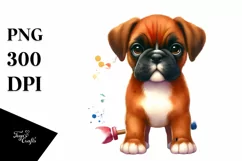 Watercolor Cute Colorful Boxer | Clipart Product Image 3