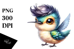 Cute Baby Hummingbird PNG Product Image 1