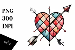 Stained Heart Arrow PNG Product Image 1