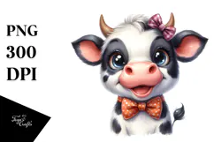 Funny Cow with Big Eyes, PNG Product Image 1