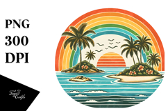 Vintage Tropical Island Rainbow , 20 oz Tumbler Product Image 1