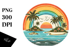 Vintage Tropical Island Rainbow , 20 oz Tumbler Product Image 1