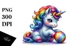 Colorful Baby Unicorn Hide and Seek PNG Product Image 1