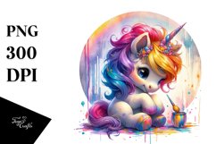 Colorful Baby Unicorn Hide and Seek PNG Product Image 1
