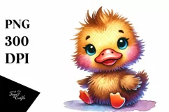 Smiling Cute Baby Duck Plush, PNG Product Image 1