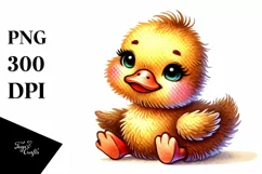 Smiling Cute Baby Duck Plush, PNG Product Image 1