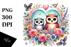 Baby Owl with Heart PNG Product Image 1