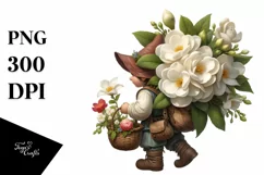 Digital Painting Gnome Gardenia Clipart Product Image 3