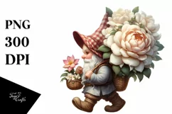 Digital Painting Gnome Gardenia Clipart Product Image 1