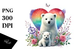 Adorned Polar Bear with Heart PNG Product Image 1