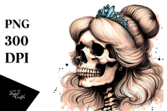 Washed Skull with Hair, Cinderella PNG Product Image 1