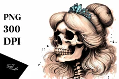 Watercolor Skull Cinderella PNG Product Image 3