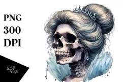 Watercolor Skull Cinderella PNG Product Image 3