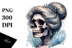 Washed Skull with Hair, Cinderella PNG Product Image 1