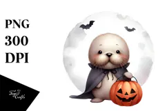 Cute Baby Walrus for Halloween PNG Product Image 1