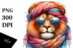 Vibrant Lion Watercolor | Sublimation Clipart Product Image 3