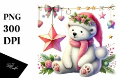 Adorned Polar Bear Star PNG Product Image 1