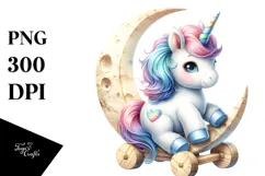 Pastel Baby Unicorn | Fantasy Clipart Product Image 1
